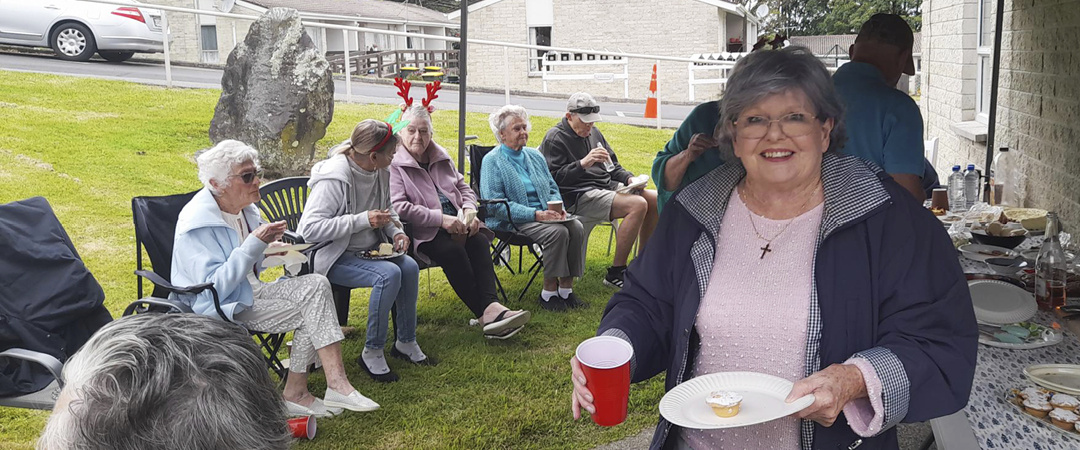 Despite some windy weather, tenants of Takapuna’s Peggy Phillips Village enjoyed their festivities out-of-doors.