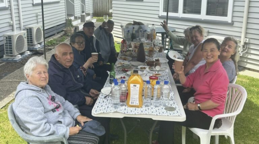 Takapuna's Pupuke Court tenants clearly enjoyed their garden party!
‍